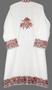 Crewel Hand Embroidered Woolen Coat Long Jacket White, Brown #BD-110