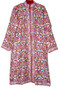 Crewel Hand Embroidered "Jamawar" Coat Woolen Long Jacket Burgundy, Multicolor #JM-109