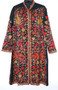 Crewel "Aari" Embroidered Woolen Coat Black, Multicolor #AO-136