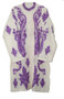 Crewel Kashmiri Handmade Woolen Coat Off-White, Purple #AO-1232