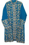 Kashmiri Crewel Embroidered Woolen Coat Blue, Multicolor #AO-1151