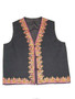 Ethnic Kashmiri Embroidered Woolen Waist Coat Black, Multicolor #AO-077