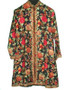 Crewel Kashmiri Embroidered Woolen Coat Black, Multicolor #AO-104