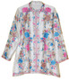 Ethnic Kashmiri Embroidered Silk Jacket White, Multicolor #AO-041