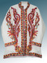 Kashmiri Ethnic Embroidered Woolen Jacket Off-White, Multicolor #AO-0192