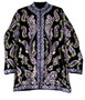 Ethnic Kashmiri Hand Embroidered Woolen Jacket Black, Multicolor #AO-037