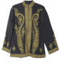 Kashmiri Ethnic "Aari" Embroidered Woolen Jacket Black, Multicolor #AO-020