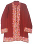 Crewel Ethnic Embroidered Woolen Jacket Burgundy, Multicolor #BD-002