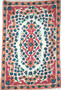 Kashmiri "Aari" Embroidered Chainstitch Tapestry Rug, Pink and Blue 2x3 ft #CWR6104
