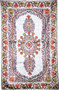Ethnic Embroidered Chainstitch Tapestry Crewel Silk Rug, Multicolor 2.5x4 ft #CWR10110