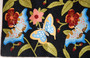 Kashmiri "Aari" Embroidered Chainstitch Tapestry Rug "Butterflies", Multicolor 3x5 ft #CWR15118