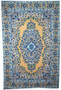 Crewel ChainStitch Tapestry Rug, Blue and Cream 6x4 ft #CWR24101