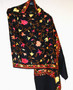 Ethnic Kashmiri Crewel Wool Shawl Wrap Throw Black, Multicolor #WS-147