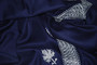 Kashmiri Hand Embroidered "Tilla" Sozni Woolen Shawl Navy, Silver Emb #WS-904