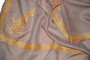 Kashmiri "Tilla" Sozni Embroidery Wool Shawl Beige, Gold Emb #WS-941