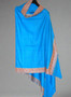 Kashmiri Ethnic "Sozni" Embroidered Pashmina Shawl Schal Sky Blue, Multicolor #PDR-012