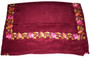 Kashmiri Ethnic "Aari" Embroidered Silk Sari Saree Sarong Burgundy, Multicolor #SA-108