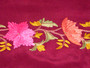 Crewel Ethnic Hand Embroidered Saree, Crepe Silk Sari  Burgundy, Multicolor #SA-108