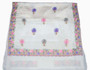 Kashmiri Silk Saree Indian Wedding Sari White, Multicolor Pastels Embroidery #SA-105