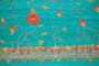 Kashmiri Silk Sari, Indian Wedding Saree Green, Multicolor Embroidery #SA-103