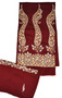 Woolen Salwar Kameez Suit Fabric and Shawl Burgundy, Multicolor Embroidery #FS-433