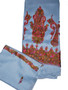 Woolen Salwar Kameez Suit Fabric and Shawl Light Blue, Multicolor Embroidery #FS-411