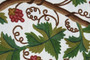 Made to Order Custom Crewel Embroidered Fabric "Grapevine" Off-White, Multicolor #3303