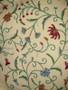 Crewel Custom Made Hand Embroidered Fabric Beige, Multicolor #3326