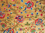 Crewel Embroidered Velvet Fabric "Watlab" Beige, Multicolor #CV401