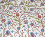 Made to Order Custom Crewel Embroidered Fabric Off-White, Multicolor #3301