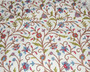 Made to Order Custom Crewel Embroidered Fabric Off-White, Multicolor #3301