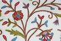 Made to Order Custom Crewel Embroidered Fabric Off-White, Multicolor #3301