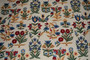 Crewel Embroidered Custom Made Fabric Off-White, Multicolor #3307