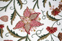 Made to Order Custom Crewel Embroidered Fabric Off-White, Multicolor #3317