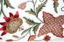 Made to Order Custom Crewel Embroidered Fabric Off-White, Multicolor #3317
