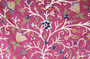Crewel Embroidered Custom Made Fabric Magenta, Multicolor #3320