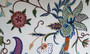 Made to Order Custom Crewel Embroidered Fabric Off-White, Multicolor #3354