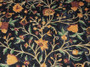 Crewel Embroidered Velvet Fabric "Tree of Life" Black, Multicolor #CV206