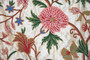 Crewel Embroidered Silk Fabric Gold, Multicolor #SL712