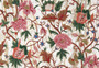 Crewel Embroidered Silk Fabric Gold, Multicolor #SL712