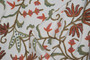 Crewel Embroidered Custom Made Fabric Cream, Multicolor #3362