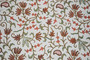 Crewel Embroidered Custom Made Fabric Cream, Multicolor #3362