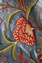 Crewel Velvet Embroidered Fabric "Tree of Life" Teal, Multicolor #CV201