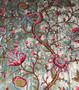 Crewel Velvet Embroidered Fabric Teal, Multicolor #CV402