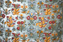 Crewel Embroidered Velvet Fabric Teal, Multicolor #CV602