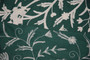 Cotton Crewel Embroidered Fabric "Tree of Life", White on Green #DDR072