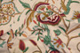 Cotton Crewel Embroidered Fabric "Watlab" Beige, Multicolor #FLR328