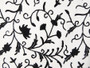 Cotton Crewel Embroidered Fabric "Jacobean" Neutrals, Black on White #TML501