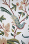 Crewel Cotton Embroidered Fabric "Eagles" Off-White, Multicolor Pastels #BRD101