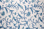 Crewel Embroidered Cotton Fabric "Jacobean", Blue on White #TML011